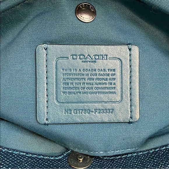 Coach Christie in metallic teal with coordinating wallet - Picture 4 of 9